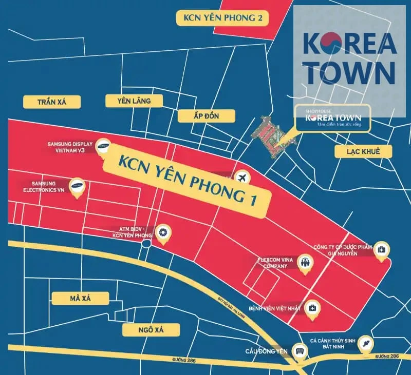 Vị trí dự án Korea Town Bắc Ninh